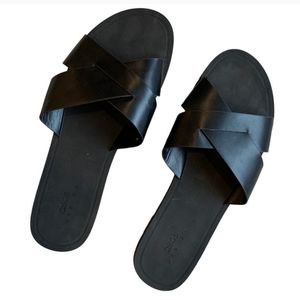 ASOS Black Slipon Slide Sandals 9W